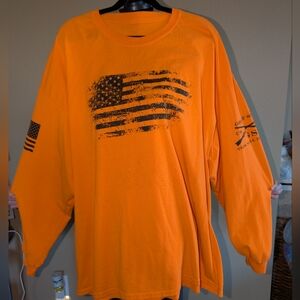 Grunt Style Vibrant Orange Flag Long Sleeve Shirt